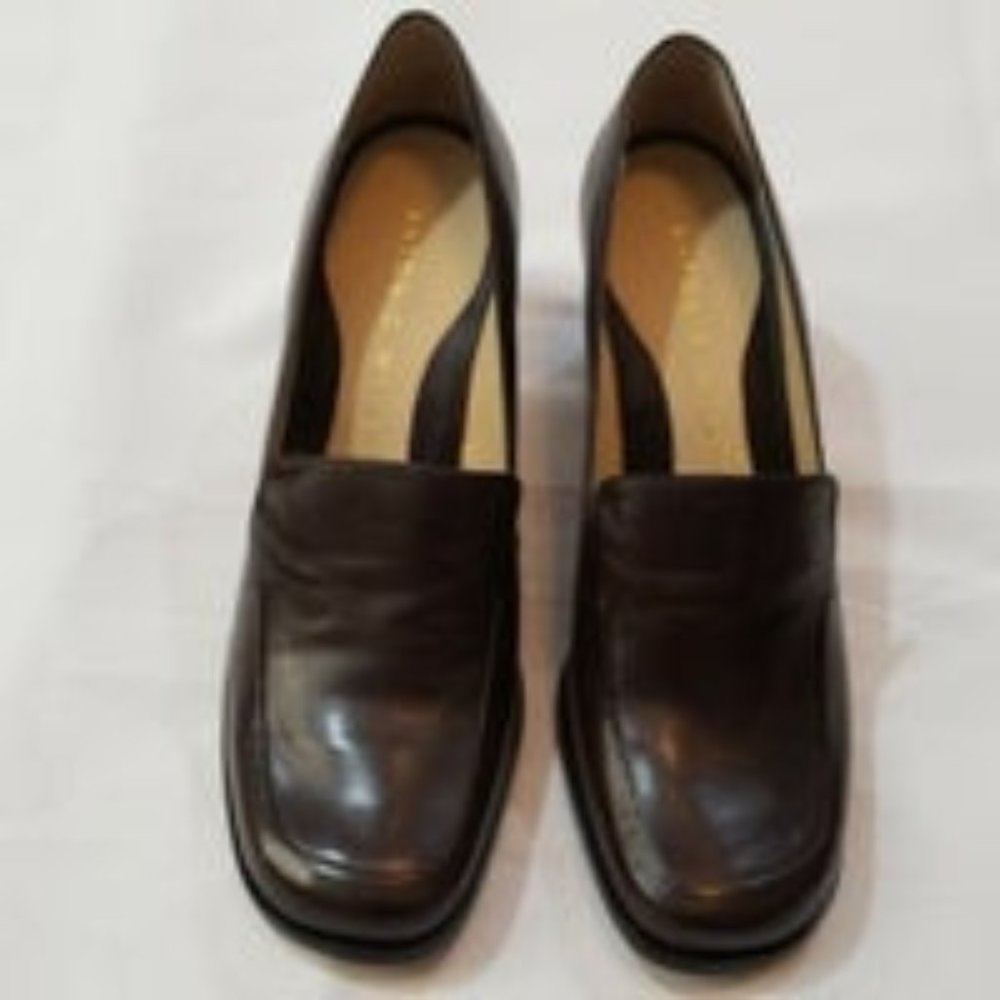 Antonio Melani Brown Leather Pump Loafer